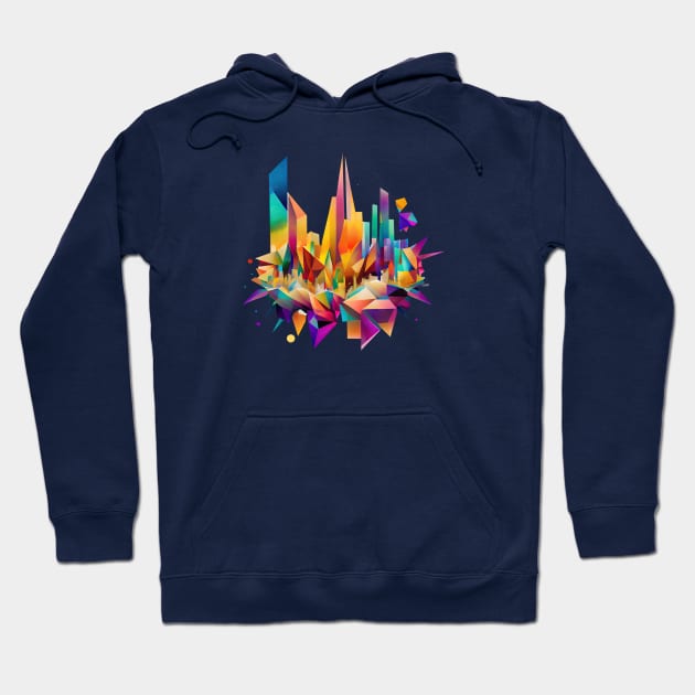 Colorful geometric Crystal Tokyo Hoodie by etherElric